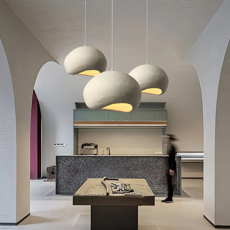 Home Decor Wabi Sabi Resin Pendant Lamp Hanging Lving Room Hallway Restaurants Kitchen Island Indoor LED Suspension Lighting